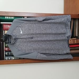 Nike Running Dri-fit 1/4 zip LS shirt gray size L